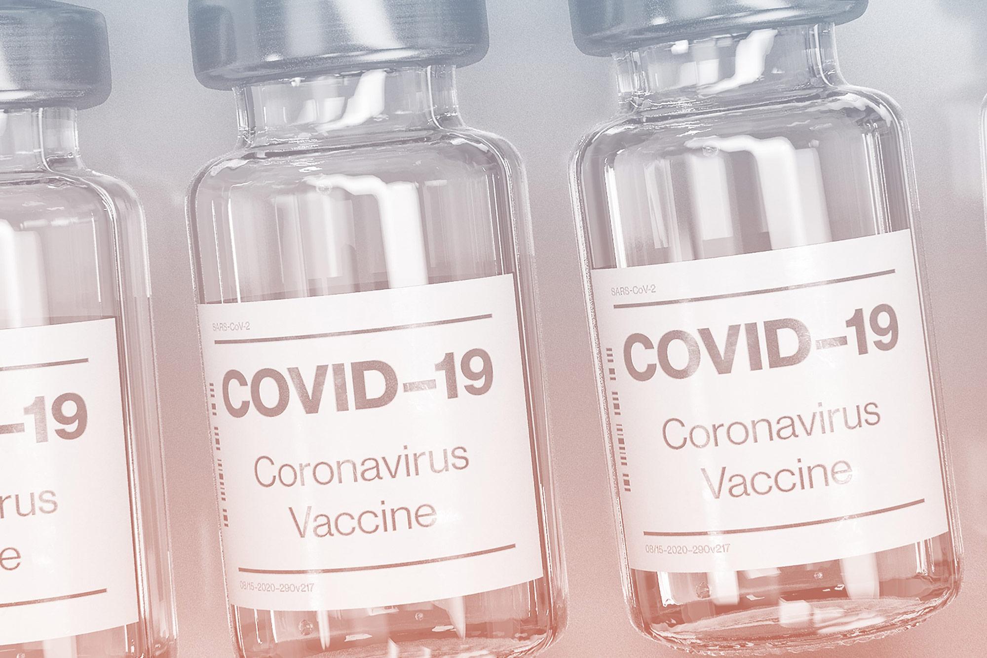 Flaschen mit Covid-19-Impfstoff